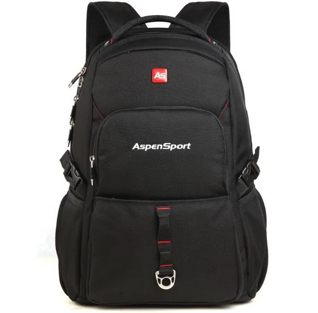 2018 Aspensport Fashion School Backpack Men's 15.6 Inch Laptop Backpacks High Quality College Bag Large Capacity Black Bags