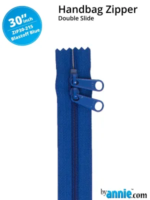 30" Handbag Zipper - Double Slide - Blastoff Blue