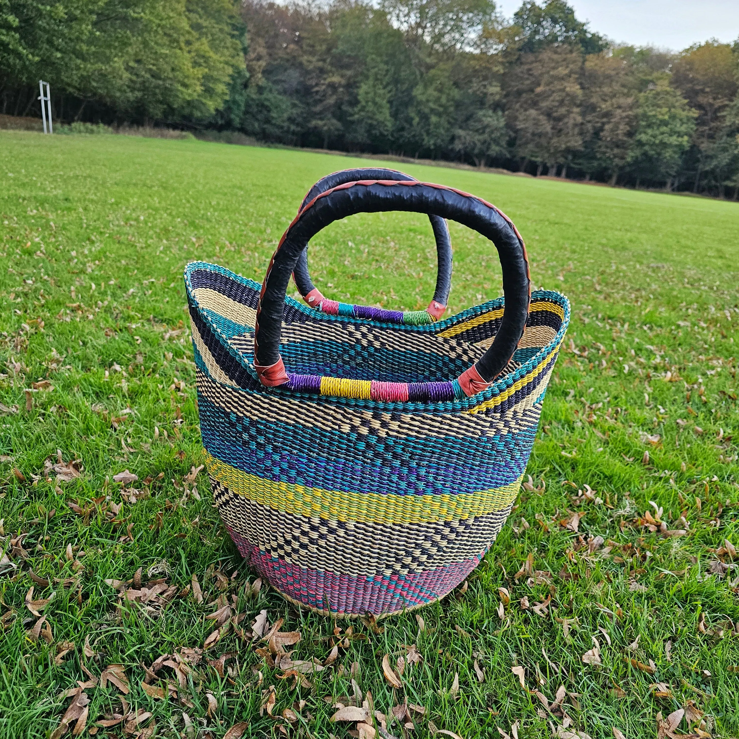 African Straw Basket - U Shopper Basket USB05