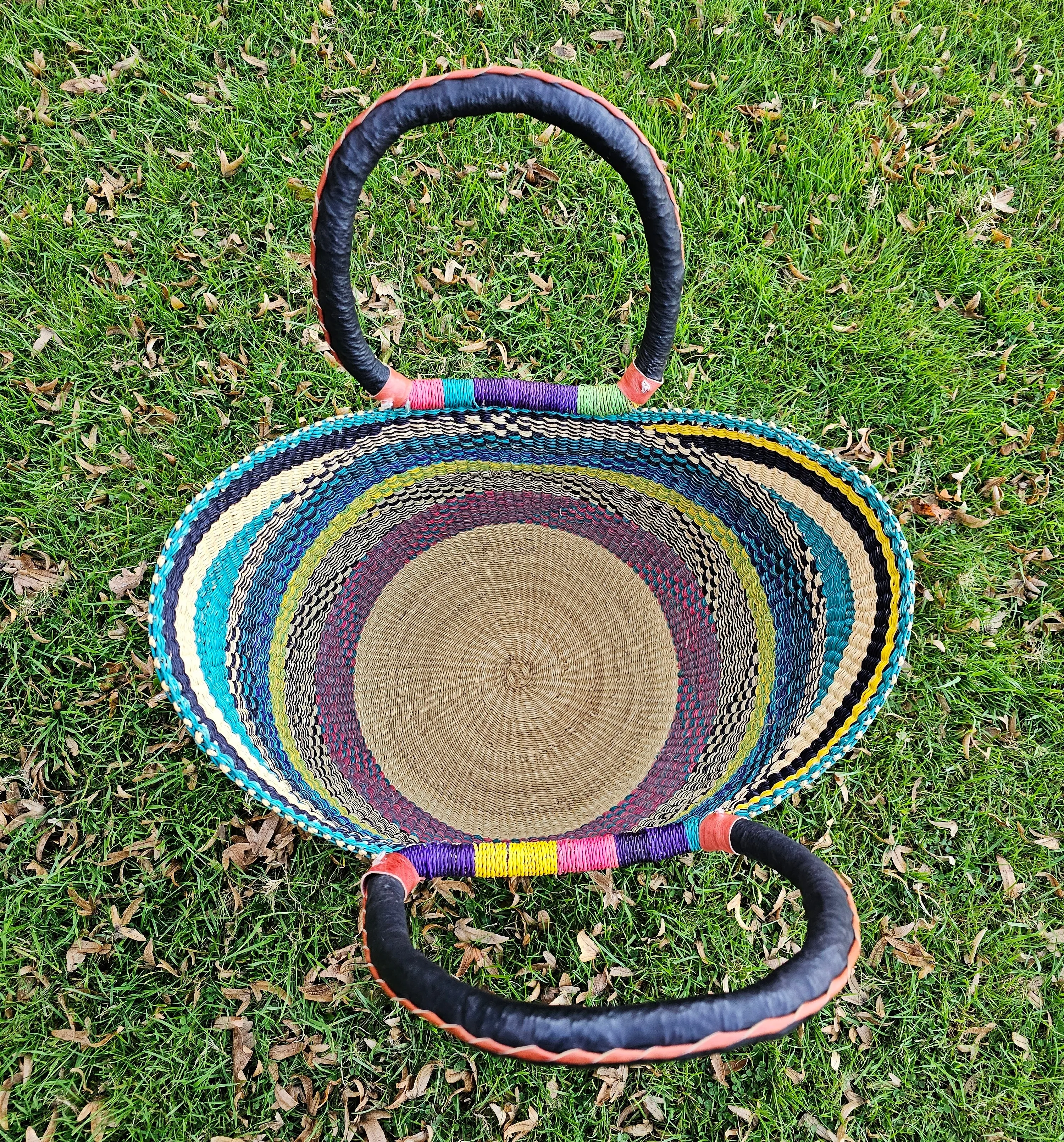 African Straw Basket - U Shopper Basket USB05