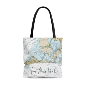 Anna Maria Island Nautical Tote with Tranquil Waters Back