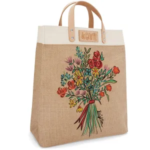 Bella Bouquet Burlap Tote