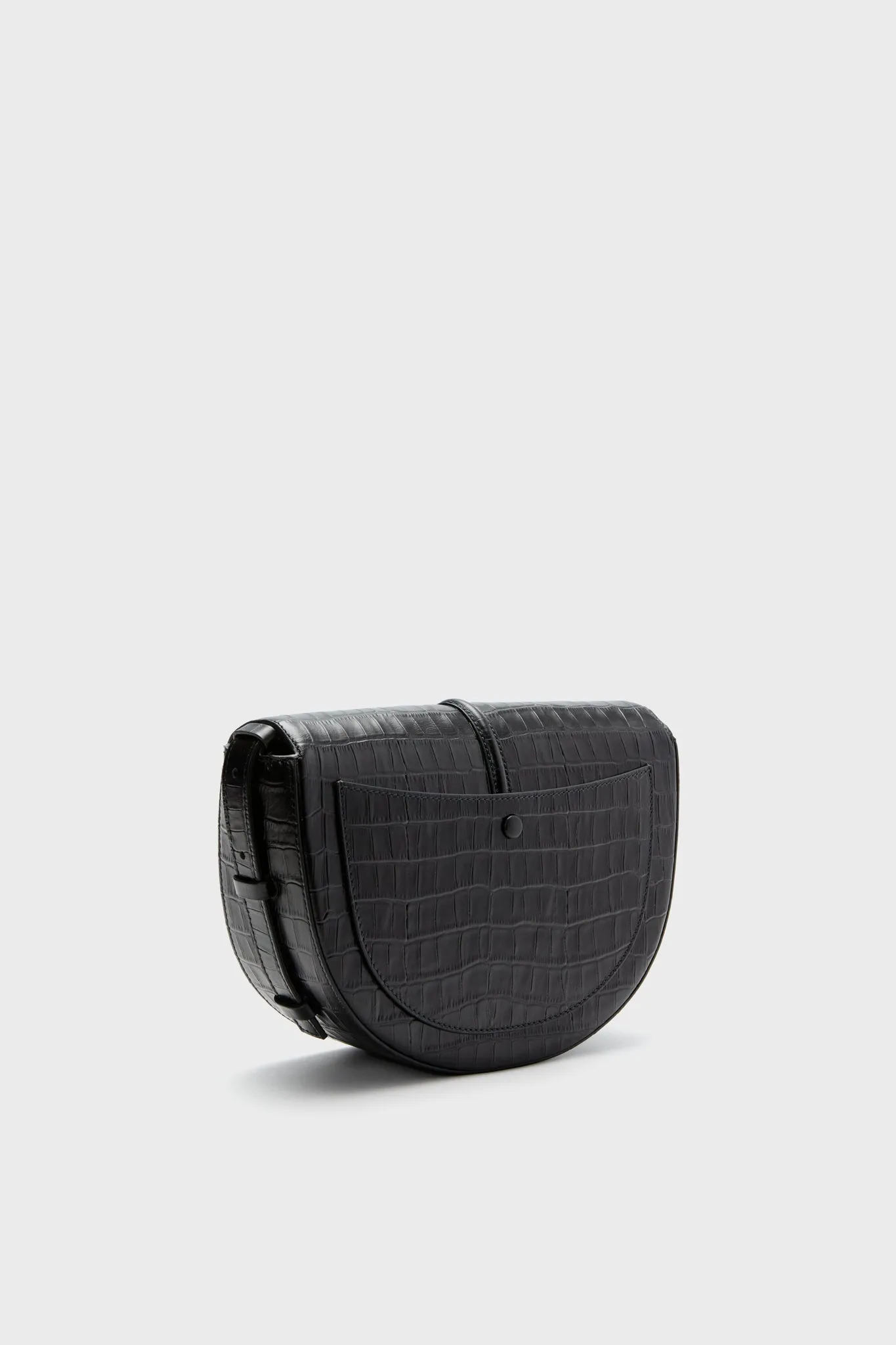 Black Croc Tokyo Saddle Bag