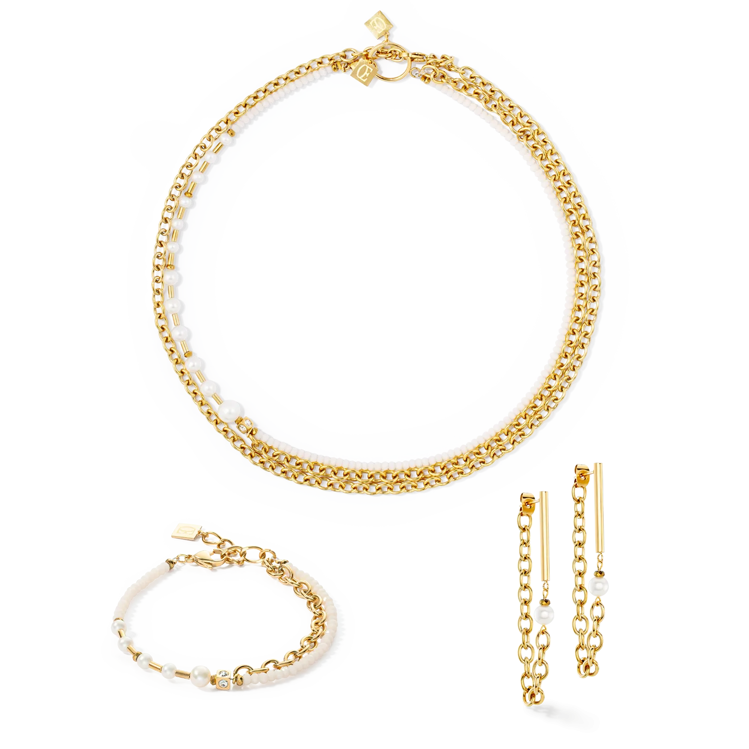 Bracelet Chain & Pearl Fever white-gold