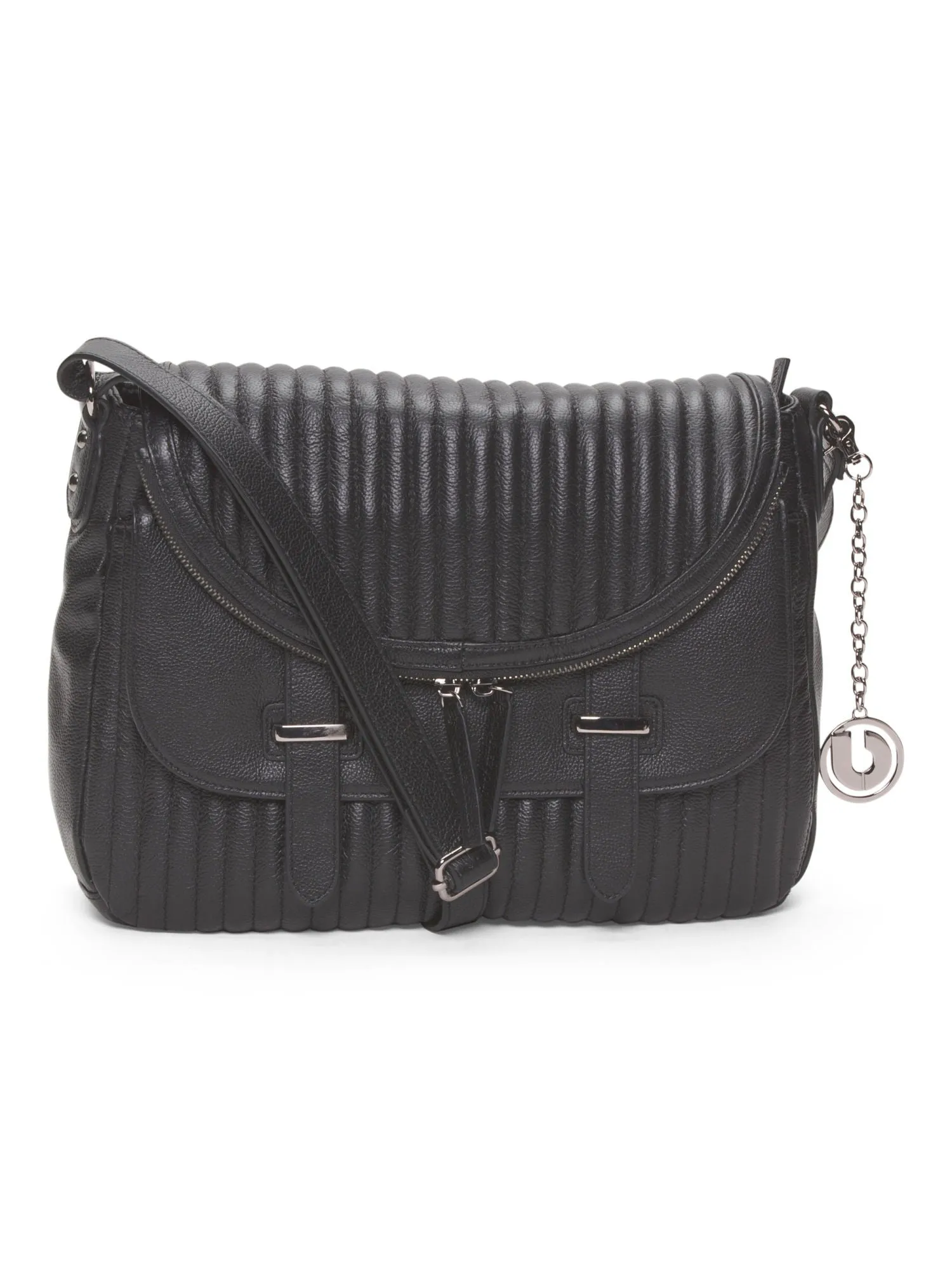 CHARLES JOURDAN Leather Kane Crossbody - Black