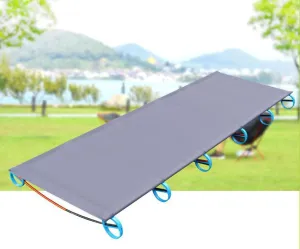 Concave and convex outdoor light aluminum alloy single camp bed, office lunch bed camping portable folding bed AT6746