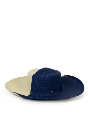 Double Color Blue Planter Toquilla Straw Hat