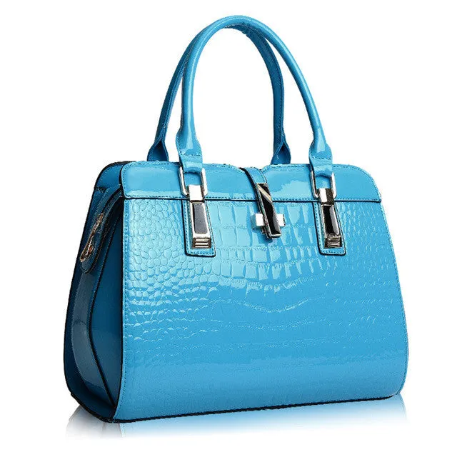 Europe women leather handbags PU handbag leather women bag patent handbag