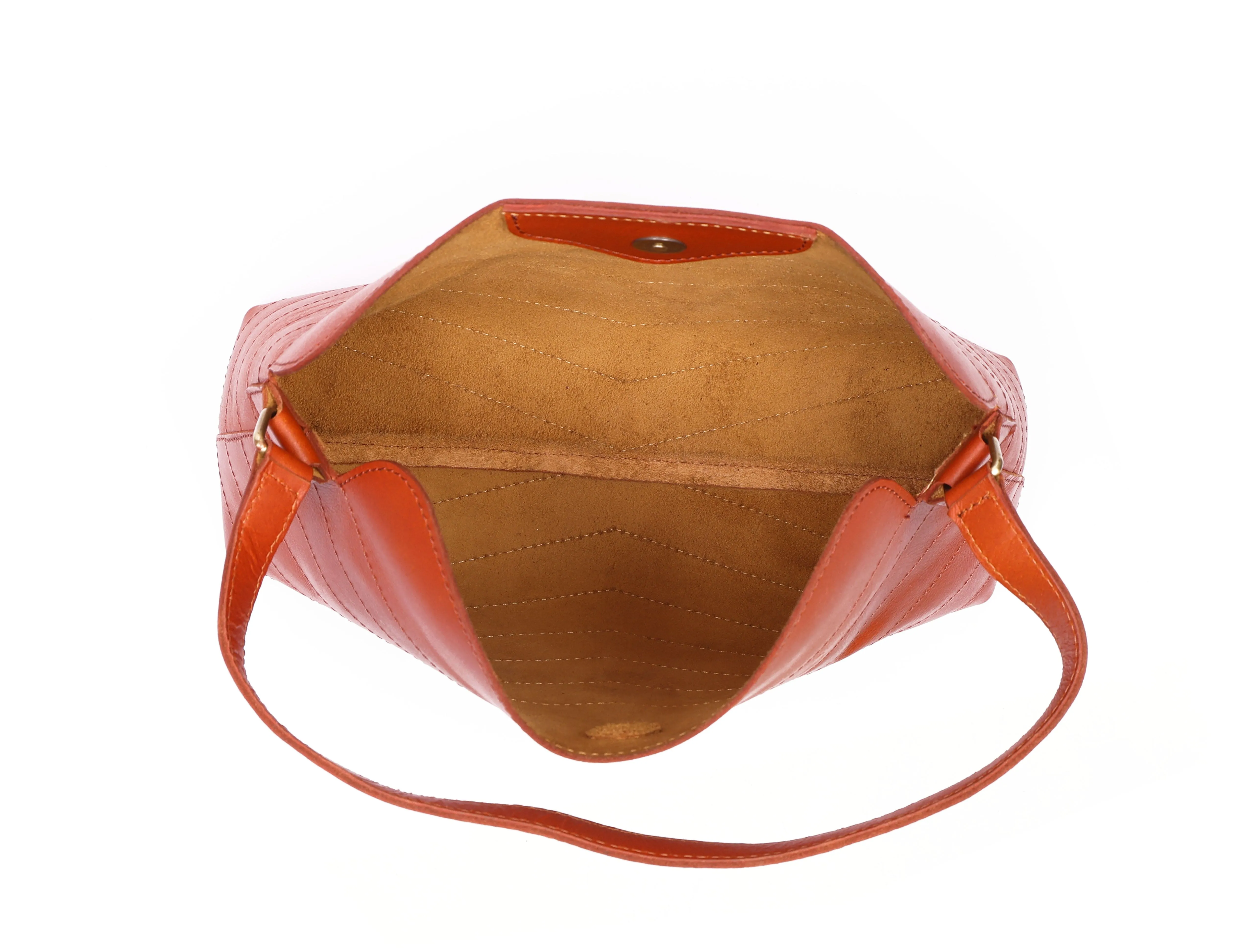 Exquisite Tan Leather Small Sling Bag, Art: BG-1742