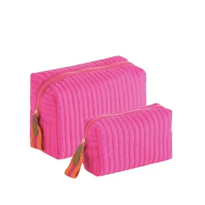 Ezra Boxy Cosmetic Pouch - Magenta - 2 sizes