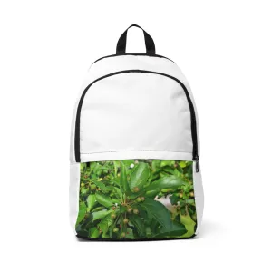 Green Leaves with Seeds Unisex Fabric Backpack