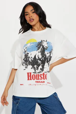 Houston  Texas Oversized Tee - White