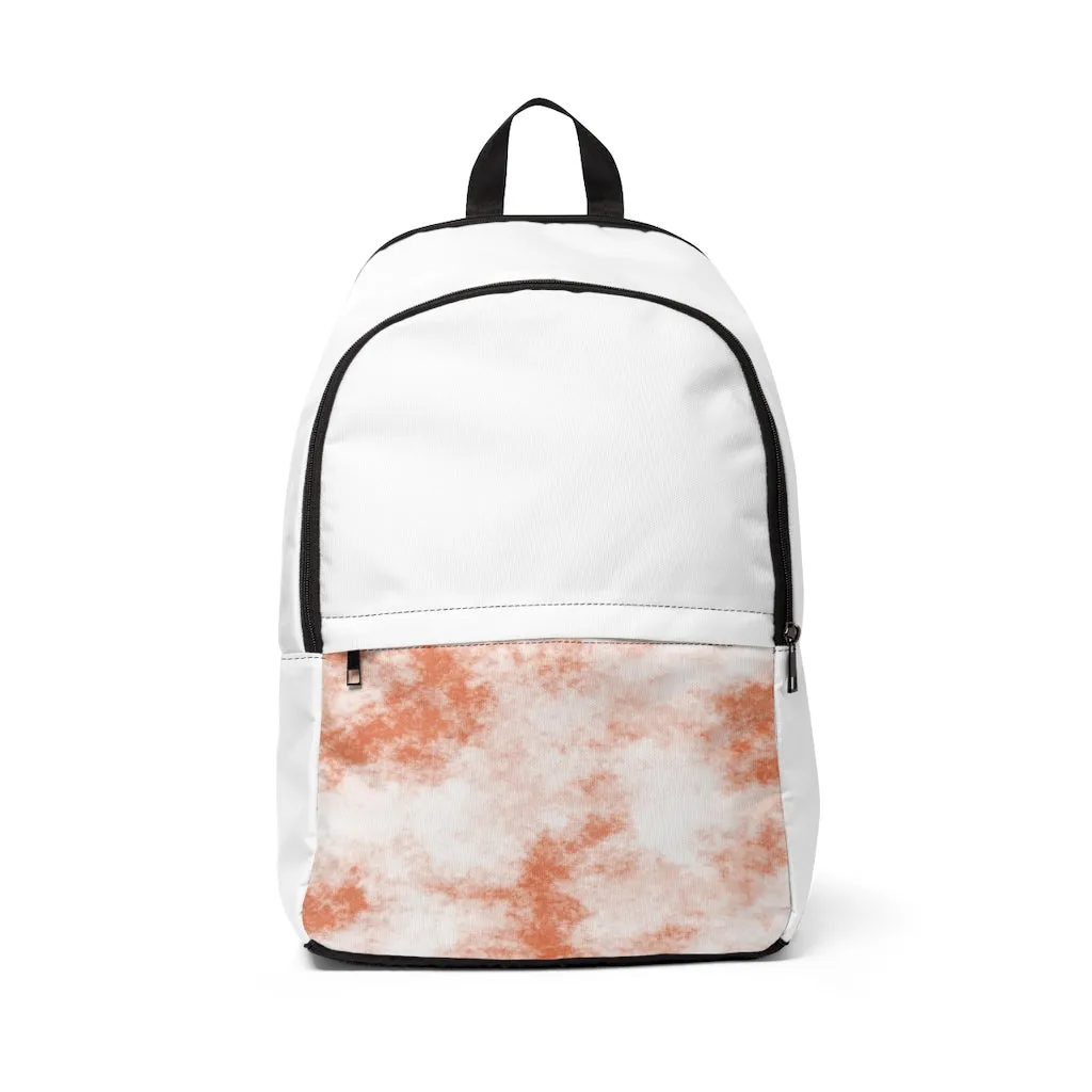 Orange Clouds Unisex Fabric Backpack