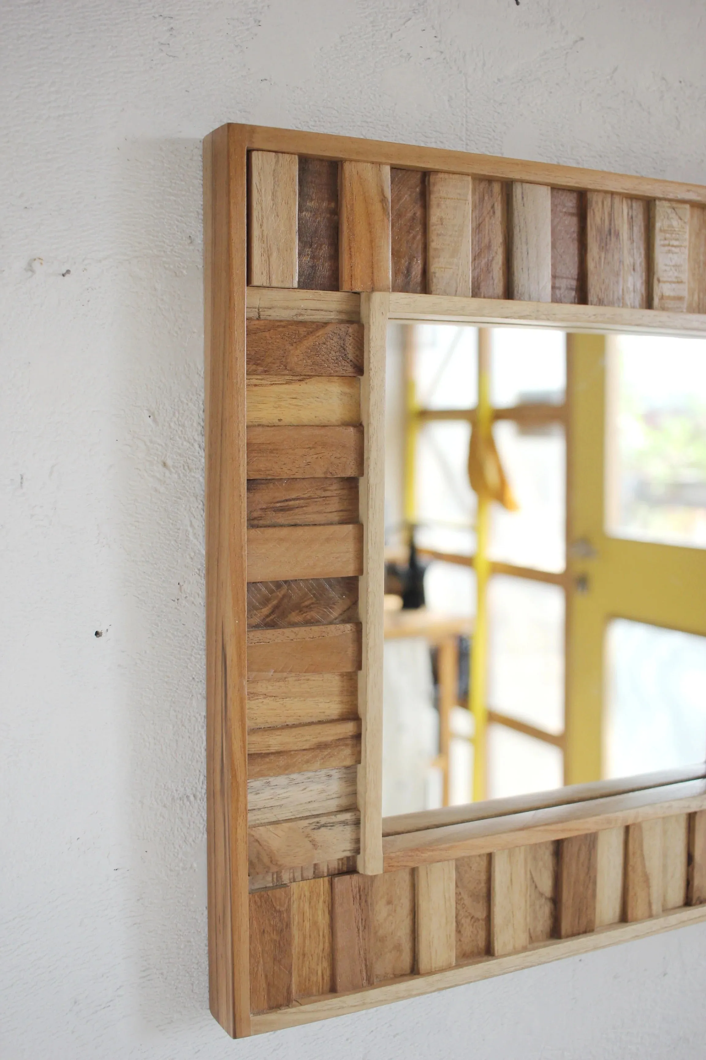 Patchwork Mirror in Solid Wood