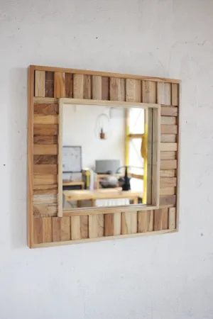 Patchwork Mirror in Solid Wood