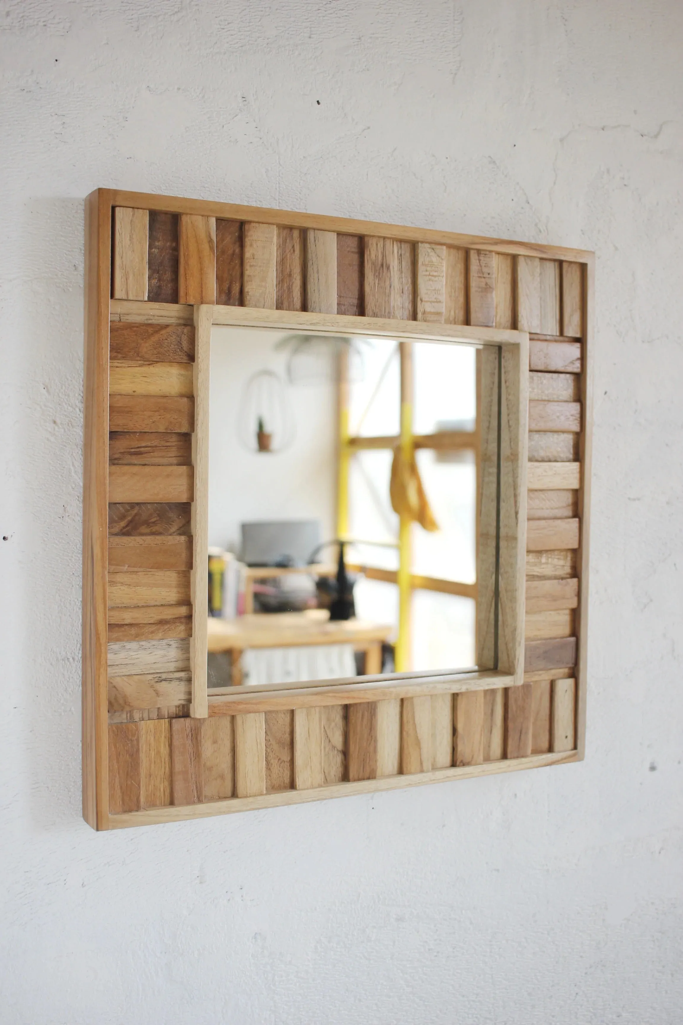 Patchwork Mirror in Solid Wood