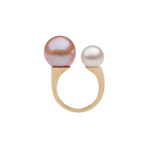 Pink Kasumiga & Akoya Pearl Ring