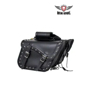 PVC Motorcycle Saddlebag With Chrome Plate At Bottom Of Saddlebag W/ Gun Holster