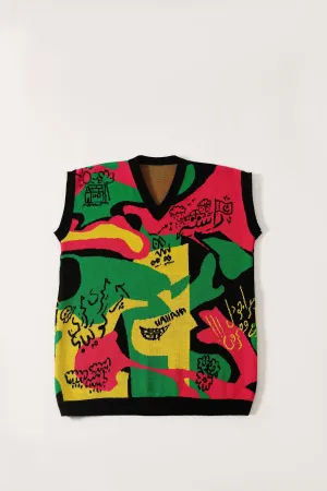 "CARTOON MIND" KNIT VEST