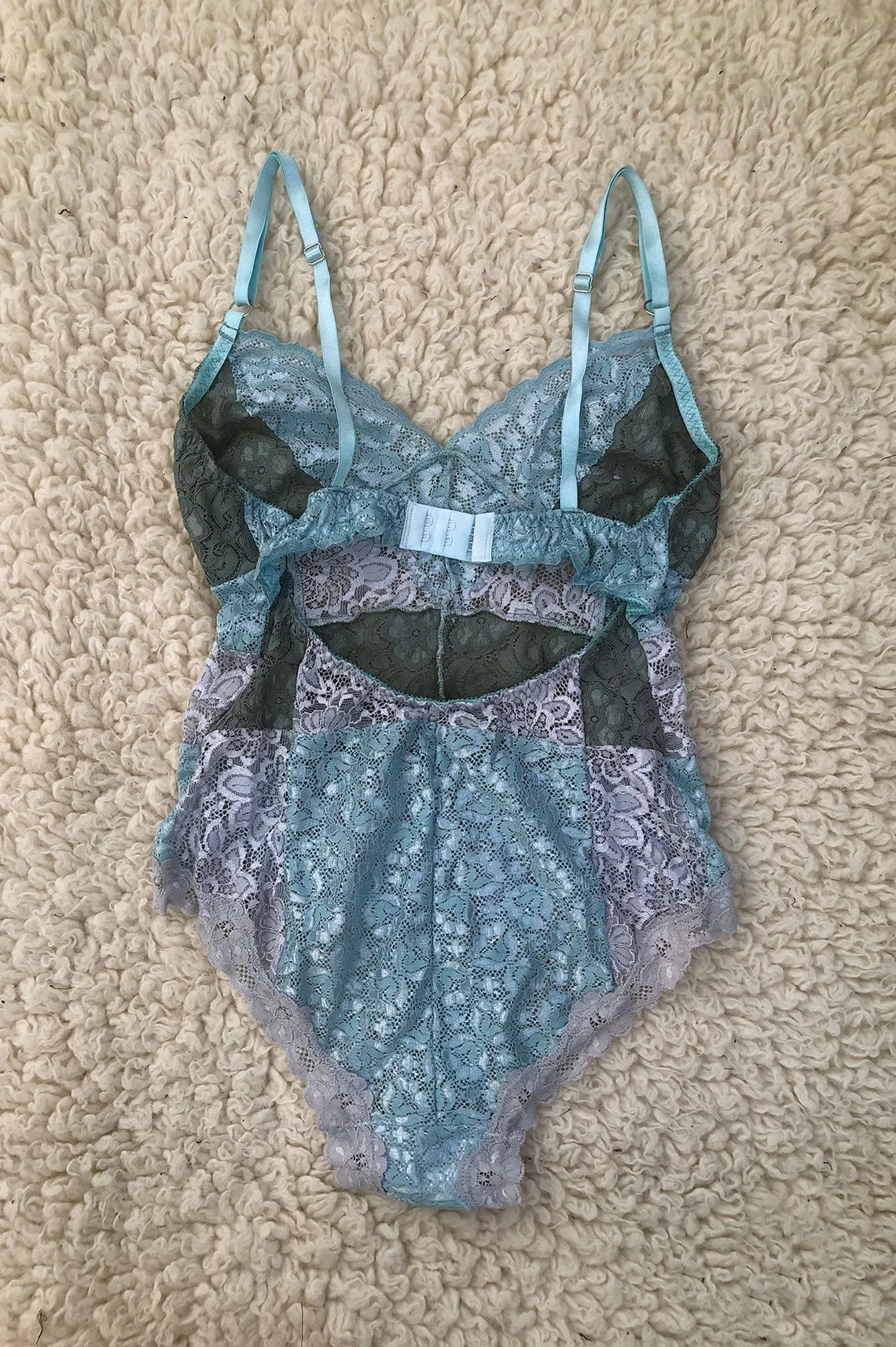 READY TO SHIP Entwine Patchwork Bodysuit in Teal (1 size S)