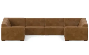 Rex U-Shaped Sectional in Genuine Leather