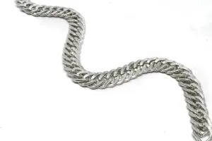 Silver Double Link Etched Chain (Aluminum) 0.5" (13 mm) - 1 Yard