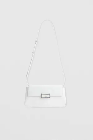 Tilda Pochette White Semi Patent Leather