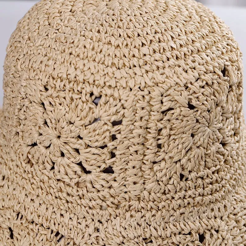 Woven Bucket Hat With Floral Design